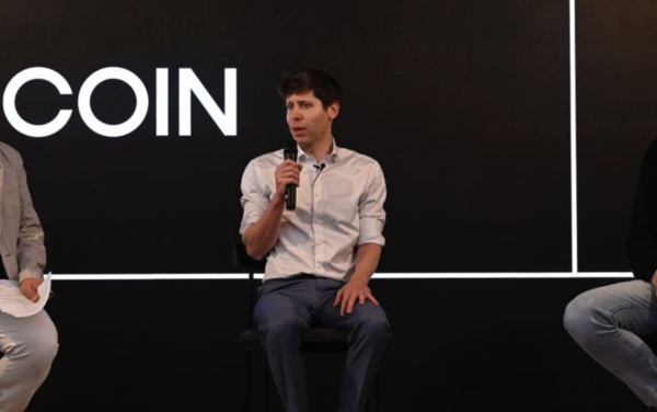 지난해 6월 국내에서 열린 월드코인 밋업에서 샘 올트먼 월드코인 창업자가 발언하고 있다. / 사진 = 월드코인