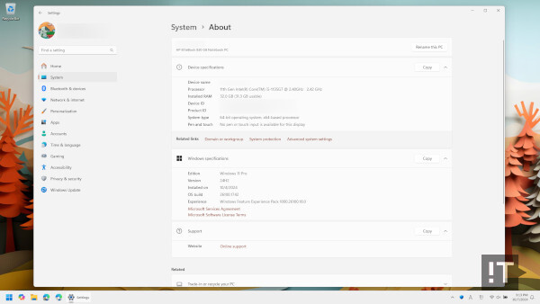 윈도11 24H2 설치 후 화면 / 권용만 기자