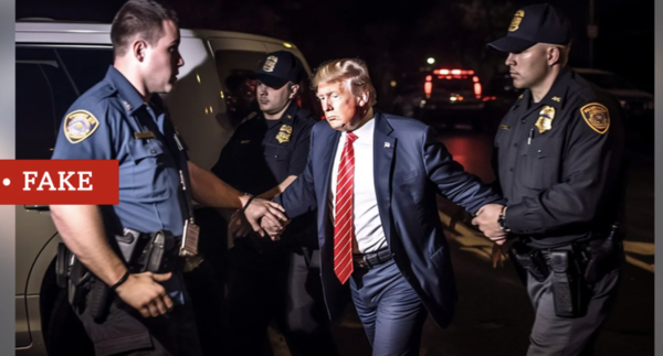 AI가 만들어 논란이 됐었던 트럼프 체포 사진/ X(옛 트위터)