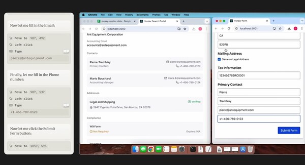 클로드 3.5 소네트의 컴퓨터 유즈 기능 시연 장면 / 앤트로픽
