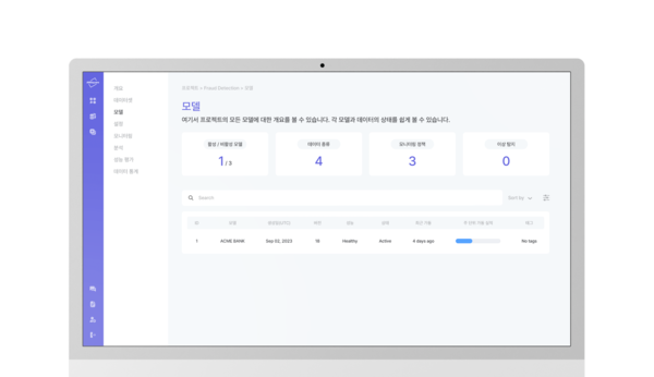 ML 성능 관리 솔루션 이미지. / 에이엠스퀘어