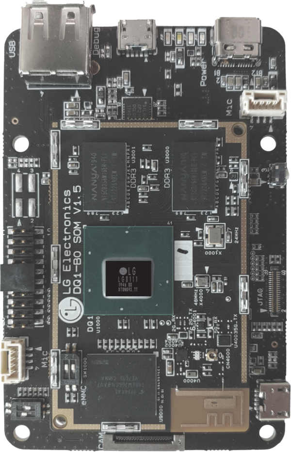 에임퓨처의 IP를 활용해 제작된 LG전자의 가전제품 용 AI 칩 'DQ1'. / 에임퓨처