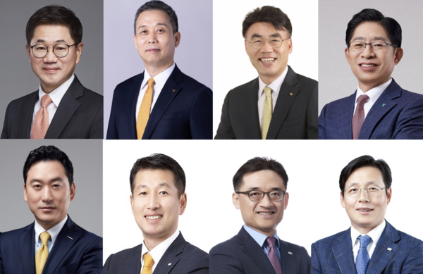 (위 왼쪽부터)박종문 삼성증권 대표, 윤병운 NH투자증권 대표, 이홍구 KB증권 대표, 강성묵 하나증권 대표, (아래 왼쪽부터) 김성환 한국투자증권 대표, 김상태 신한투자증권 대표, 김미섭 미래에셋 대표, 허선호 미래에셋 대표