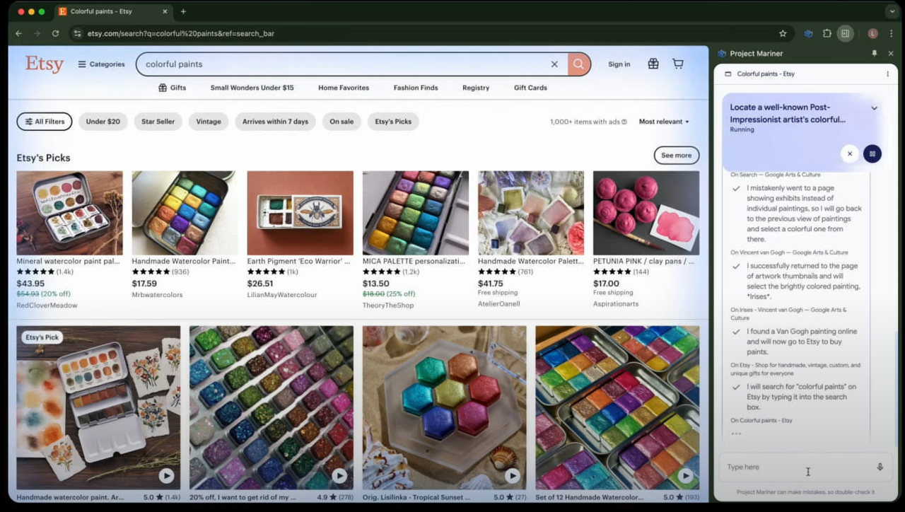 AI가 쇼핑을 돕는 모습. / 구글 갈무리