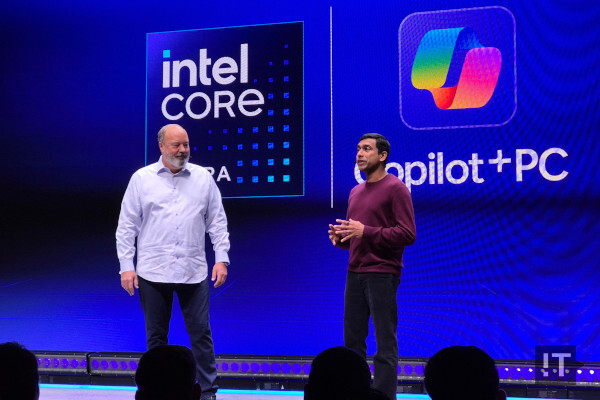 짐 존슨 인텔 클라이언트 컴퓨팅 그룹 수석부사장(좌), 파반 다불루리 마이크로소프트 윈도 및 서피스 그룹 총책임자(우) / 권용만 기자