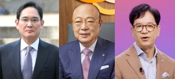 왼쪽부터 이재용 삼성전자 회장·김승연 한화그룹 회장·이재현 CJ그룹 회장 / 각사
