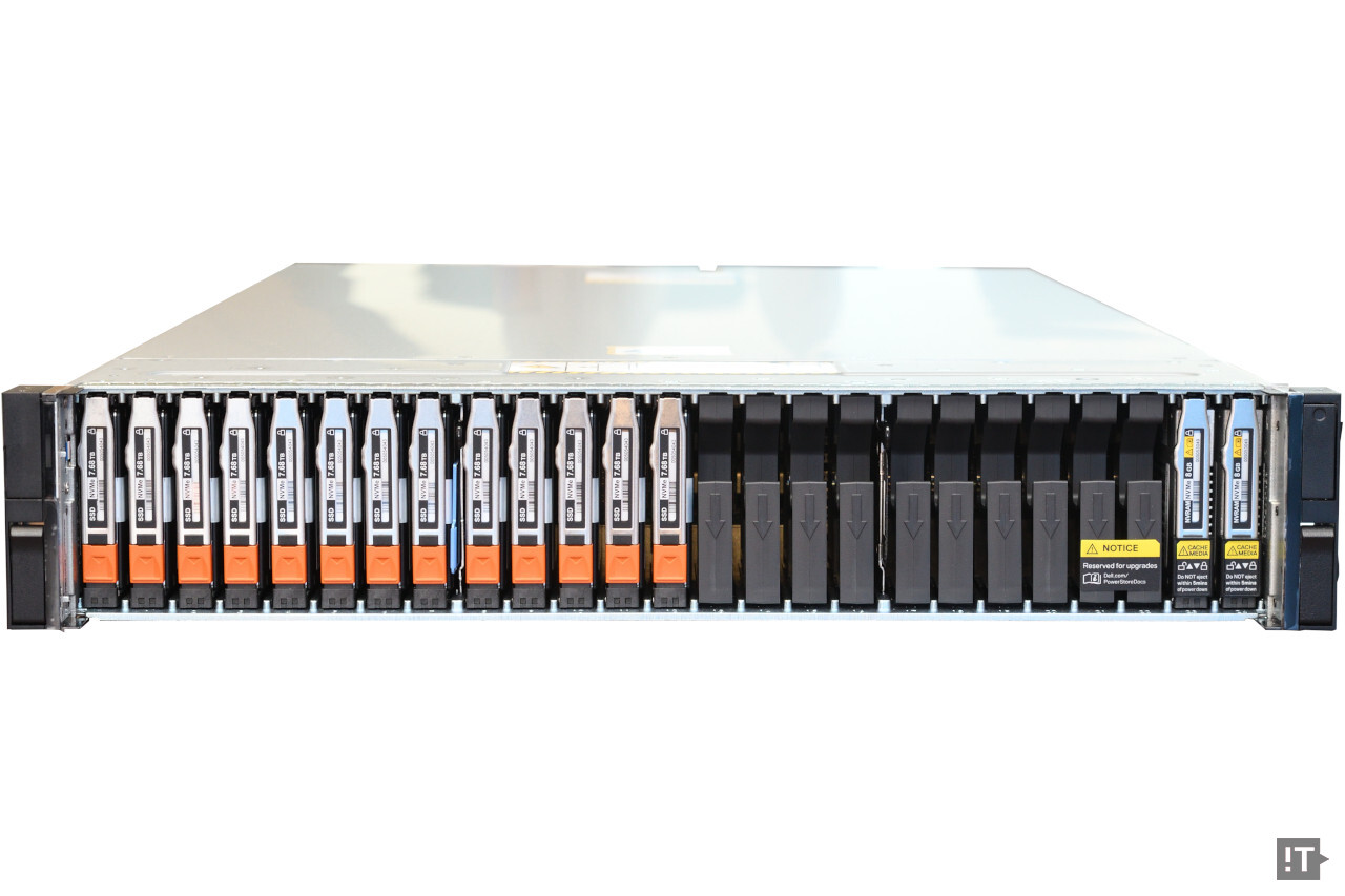 델 파워스토어 3200T 스토리지 전변의 NVMe 드라이브 슬롯 / 권용만 기자