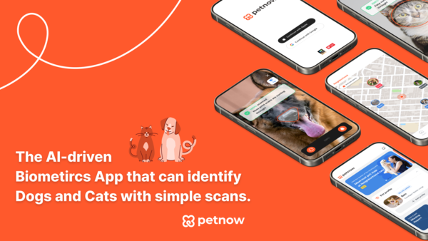 펫나우의 반려동울 생체 인식 앱 서비스 홍보 이미지 / 펫나우