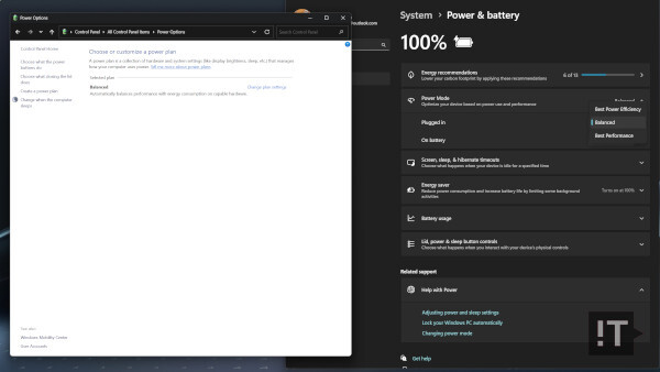 현재 윈도 11의 전원 정책 설정은 아직 완전히 통합되지 않은 상태다. / 권용만 기자