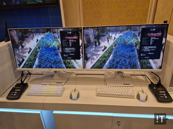 CES 2025서 인텔의 게이밍 시연, 이전 세대 대비 ‘동급 성능’에 ‘절반 전력’이 핵심이다. / 권용만 기자