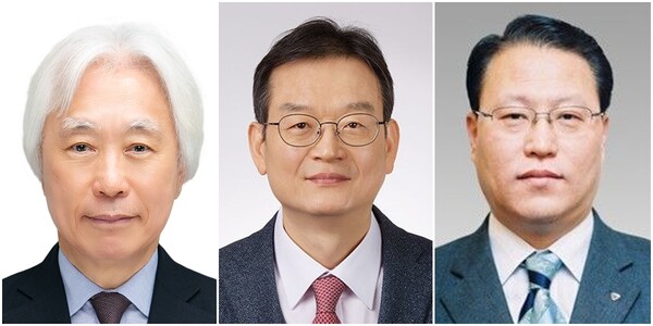 (왼쪽부터) 유태호 태광산업 신임 대표, 김대현 흥국생명 신임 대표, 유재준 HK금융파트너스 신임 대표. / 태광그룹