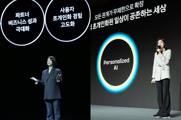 최수연 네이버 대표(왼쪽)와 정신아 카카오 대표(오른쪽). / 네이버, 카카오