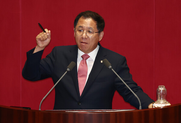 이상휘 국민의힘 의원이 2024년 8월 2일 오후 서울 여의도 국회에서 열린 본회의에서 말하고 있다. / 뉴스1