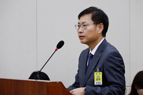 강동수 당시 SK이노베이션 부사장이 2024년 10월 17일 오후 서울 여의도 국회 정무위원회에서 열린 금융감독원·서민금융진흥원 국정감사에 출석해 의원 질의에 답하고 있다. / 뉴스1
