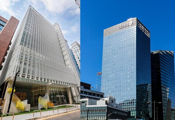 금융감독원 전자공시시스템 등에 따르면 대규모기업집단 88곳의 상장 계열사 주식을 보유한 19세 미만 최대주주 친인척은 총 41명, 이들이 보유한 주식 자산은 약 700억원이었다.  현대백화점(사진 왼쪽) 및 대신증권(오른쪽) 본사 건물. / 조선DB 