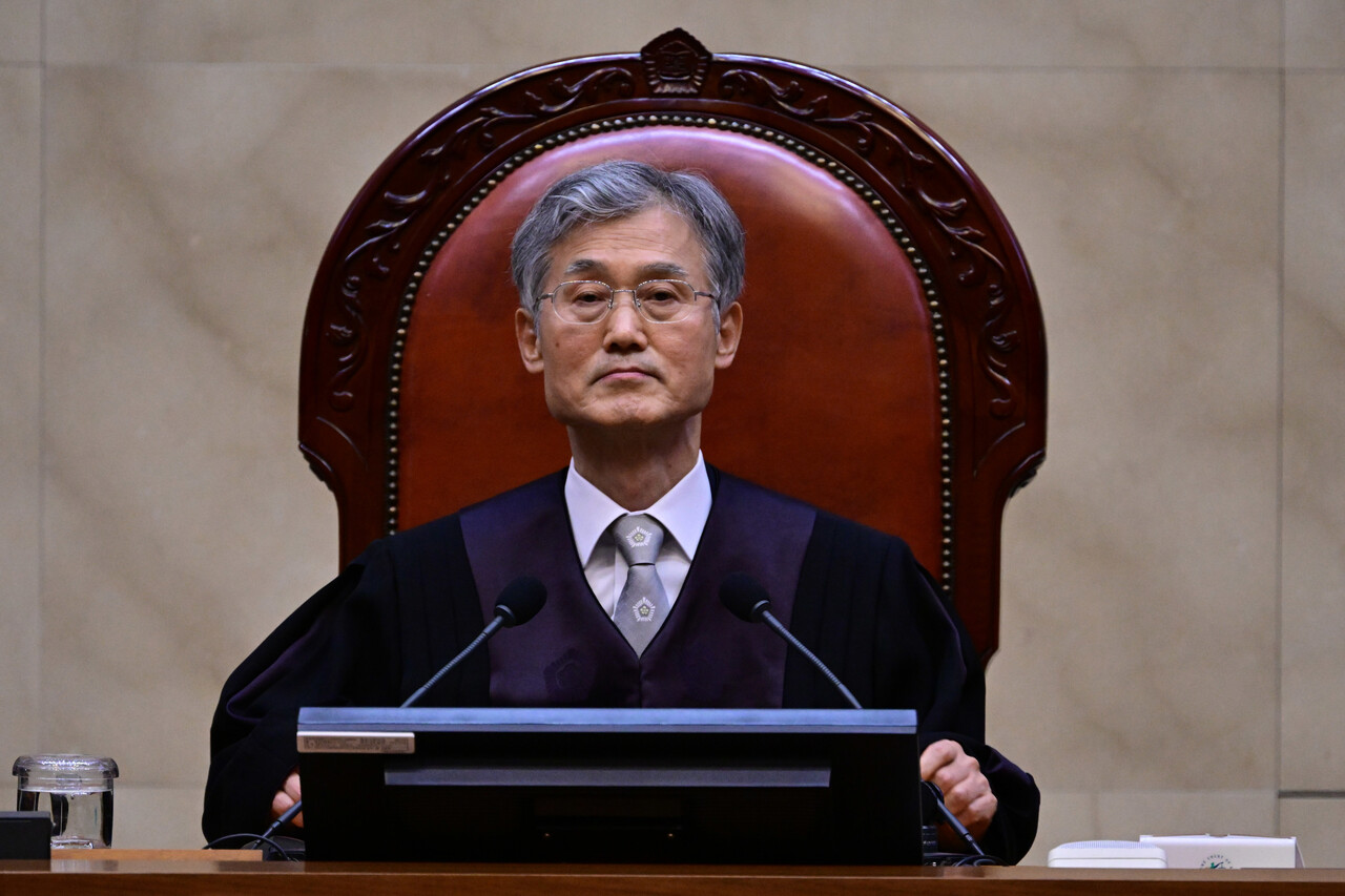 조희대 대법원장이 1일 오후 서울 서초구 대법원에서 이재명 더불어민주당 대통령 후보의 공직선거법 위반 사건 상고심 선고를 위해 재판을 준비하고 있다. 2025.5.1/뉴스1