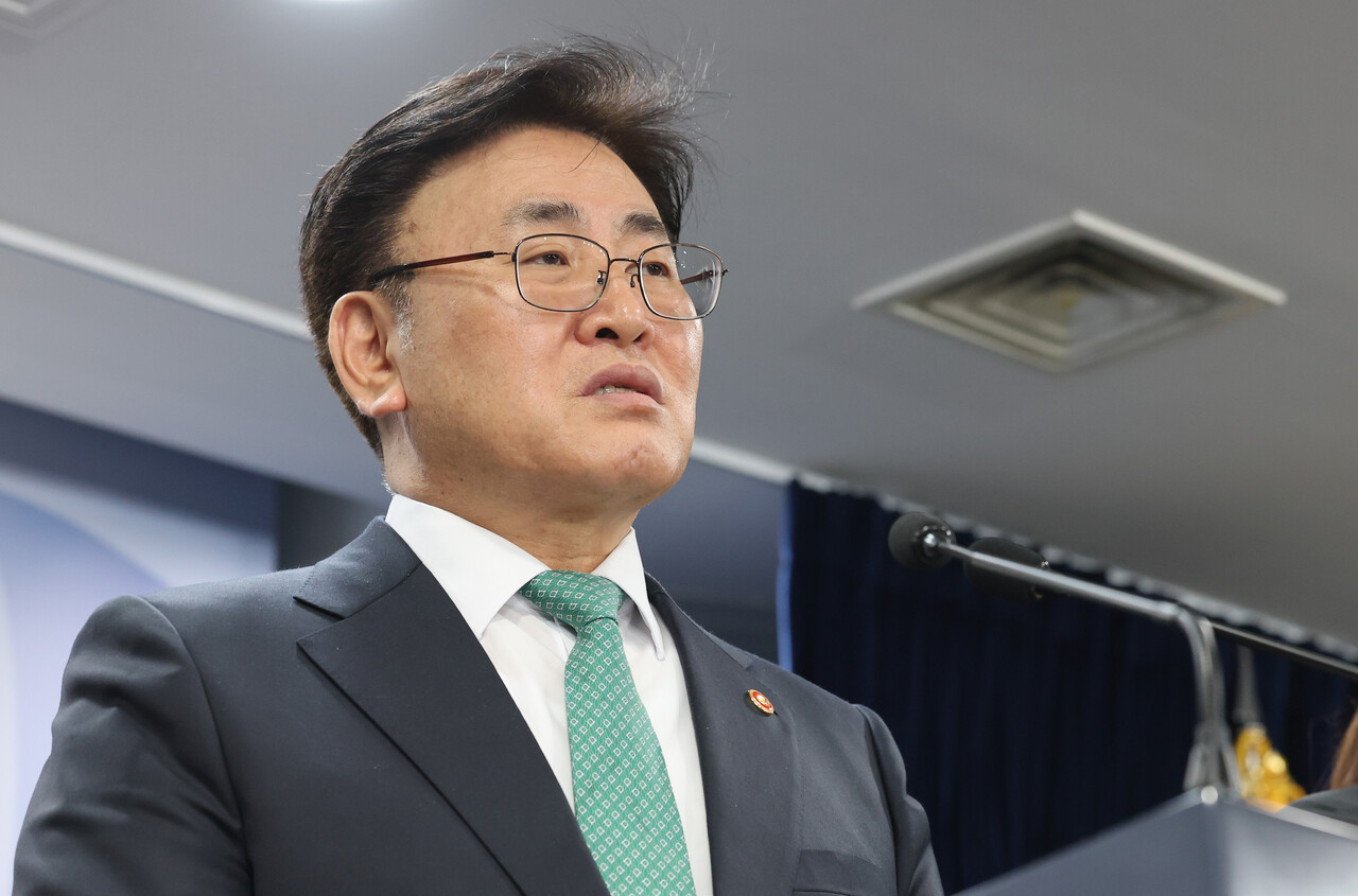 유상임 과학기술정보통신부 장관이 9일 서울 종로구 정부서울청사에서 과기정통부 핵심과제 추진현황 브리핑을 하고 있다. 2025.5.9 / 뉴스1