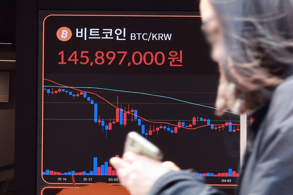 12일 서울 서초구 빗썸라운지 강남점 전광판에 비트코인 등 가상자산 시세가 표시되고 있다.  비트코인이 10만 달러를 다시 돌파한 이후 10만 5000달러선까지 넘보고 있다. 미국의 친(親)가상자산 정책과 스위스 제네바에서 진행 중인 미·중 무역 협상에 대한 낙관적인 전망이 상승세를 뒷받침하고 있다./ 사진 = 뉴스1