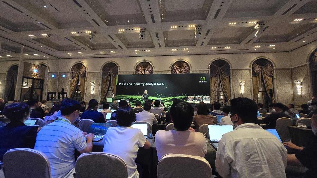 '엔비디아 글로벌 미디어 Q&A' 세션 현장 모습. / 타이베이=홍주연 기자