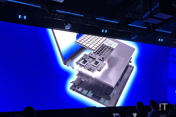 ‘퀄컴 AI 100 PC 추론 카드 탑재 델 프로 맥스 플러스 랩톱’  발표 장면. / 라스베이거스=권용만 기자 