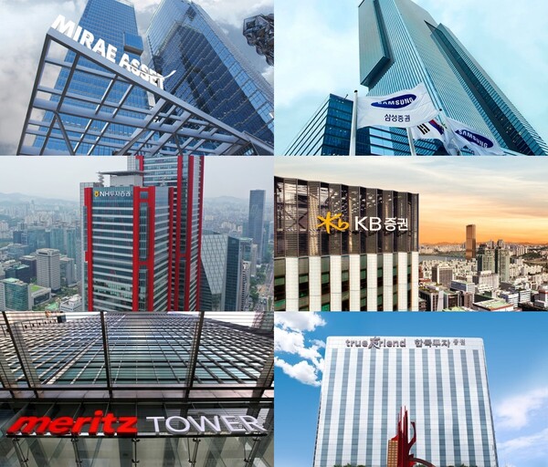 2일 금융투자업계에 따르면 자기자본 상위 6개 증권사(한국투자·미래에셋·NH투자·삼성·메리츠·KB)는 최근 공지사항을 통해 신용거래융자 이자율을 전월과 동일하게 적용한다고 밝혔다. /  각 사