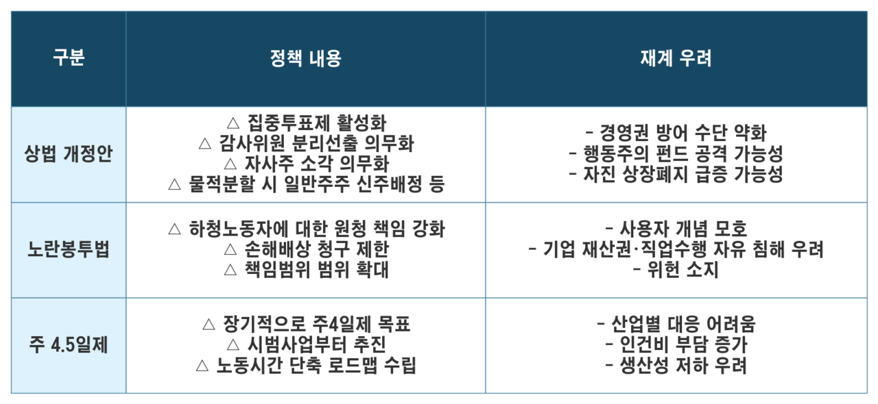이재명 정부 주요 정책 내용과 재계의 우려 이유 / IT조선 DB