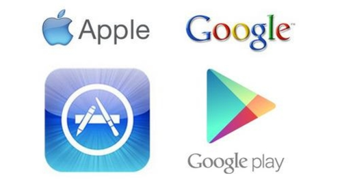 애플, 구글 앱스토어 로고 / 각 사