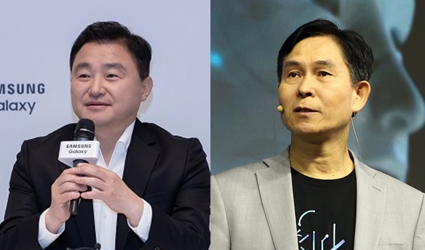 노태문 삼성전자 DX부문장 직무대행 겸 MX사업부장(왼쪽)과 박용인 시스템LSI사업부장(사장) / 삼성전자