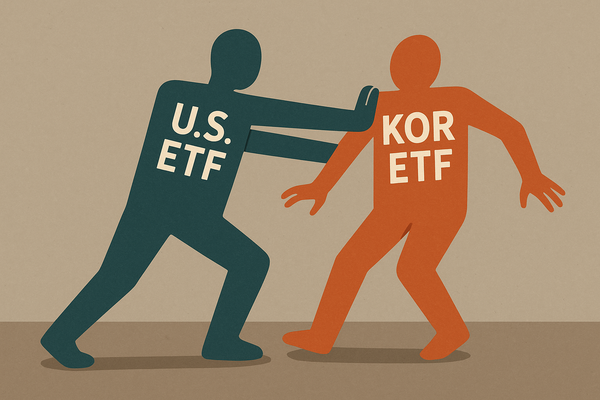 9일 한국거래소에 따르면 올해 자산운용사 14곳이 유가증권시장에 상장한 ETF 종목(총 65개) 중 국내 기반 ETF는 12개로 전체 18.5%에 그쳤다. 해외 기반 ETF는 44개로 3분의 2 이상을 차지했다. / 챗GPT 생성 이미지