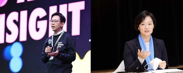 배경훈(왼) 과학기술정보통신부 장관 후보자, 한성숙(오) 중소벤처기업부 장관 후보자 / 각 사