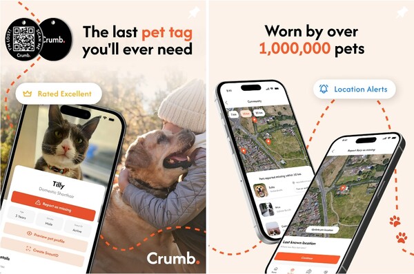 영국의 반려동물 유실 예방 및 찾아주기 기업인 크럼펫이 펫나우의 반려견ㆍ반려묘 생체인식 기술을 도입했다.  / 펫나우