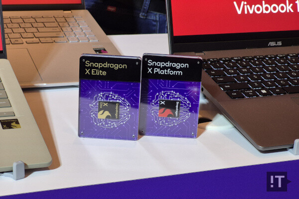 퀄컴 스냅드래곤 X 엘리트(좌), 스냅드래곤 X(우) 프로세서와 탑재 제품들 / 권용만 기자