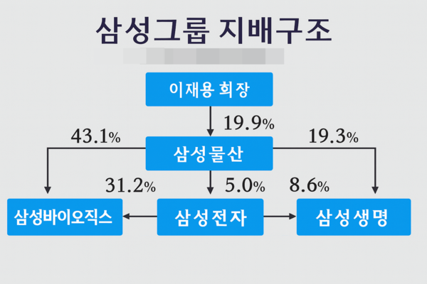 삼성그룹 지배구조. / 금융감독원 자료