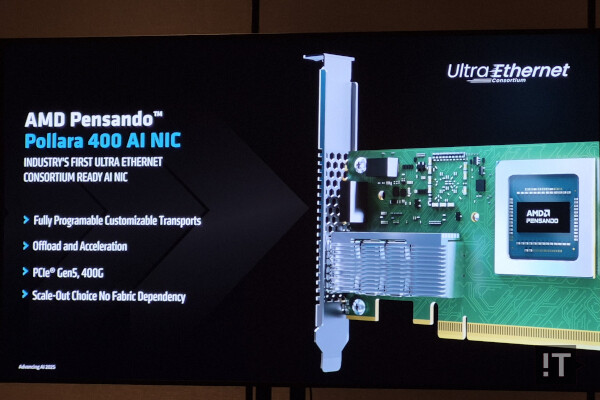 400Gbps 울트라 이더넷을 지원하는 AMD 펜산도 폴라라 400 AI NIC / 권용만 기자
