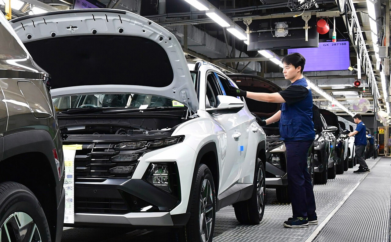 현대차 울산공장 투싼 넥쏘 생산 라인. / 현대자동차