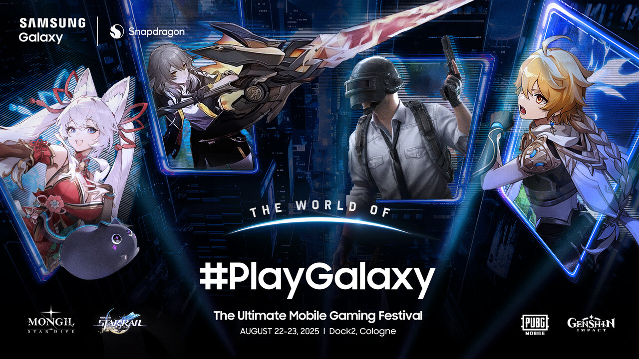 삼성전자가 22일부터 23일(현지시각)까지 쾰른 중심부에 있는 Dock2 행사장에서 진행하는 체험 행사 '더 월드 오브 #플레이갤럭시(The World of #PlayGalaxy)' 포스터 이미지 / 삼성전자
