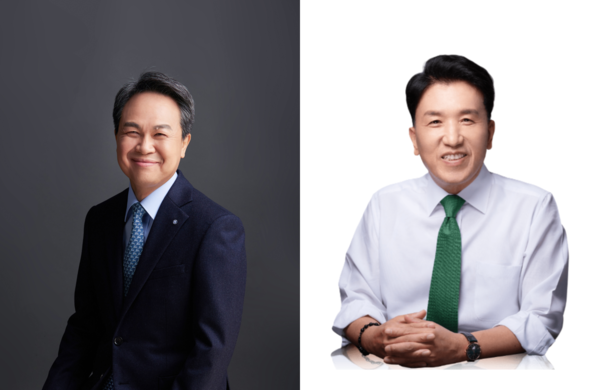 진옥동 신한금융그룹 회장과 함영주 하나금융그룹 회장이 22일 스테이블코인 발행사 서클과 만난다./각 사 제공