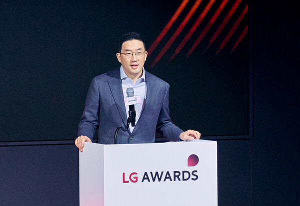 4월 9일 경기도 이천 LG인화원에서 열린 LG 어워즈에서 구광모 (주)LG 대표가 축사를 하고 있다. / LG