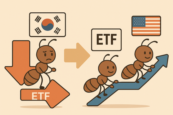한국거래소에 따르면 개인투자자는 이달 들어 26일까지 국내 ETF를 9681억원 순매수한 반면 같은 기간 유가증권시장에서 개별주식을 1175억원 순매도했다. / 챗GPT에서 생성한 이미지