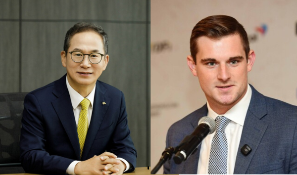 양종희 KB금융그룹 회장과 보 하인스 대표는 이날 오후 서울 여의도 KB금융 신관에서 만남을 가졌다.