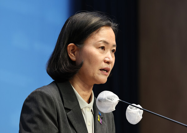 이해민 조국혁신당 의원이 당선인 신분이던 2024년 5월 9일 오전 서울 여의도 국회 소통관에서 일본 '라인' 매각 관련 기자회견을 하고 있다. / 뉴스1