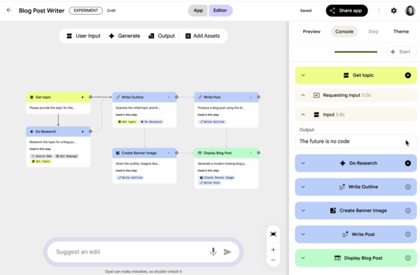 구글 오팔 서비스 화면. / 구글 블로그 갈무리