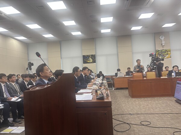 류제명 과학기술정보통신부 제2차관 등 정부 관계자들이 21일 국회 과학기술정보방송통신위원회의 해킹 관련 소관기관 국정감사에서 의원들의 질의를 듣고 있다. / 김광연 기자