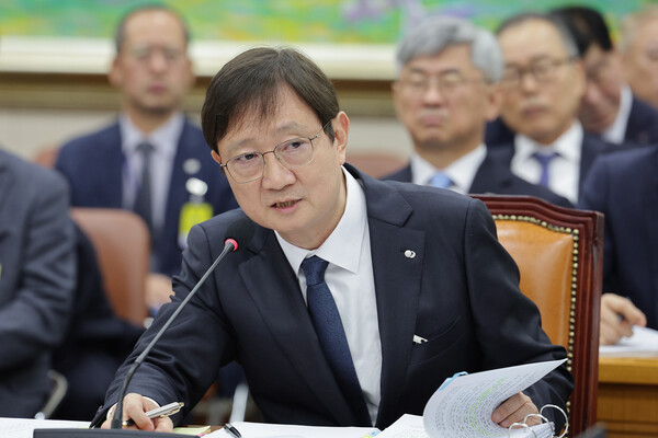 지난달 21일 이찬진 금감원장은 국회 정무위원회 국정감사에 증인으로 참석해 백내장이 실손보험의 워스트 케이스라고 답변했다 / 뉴스1