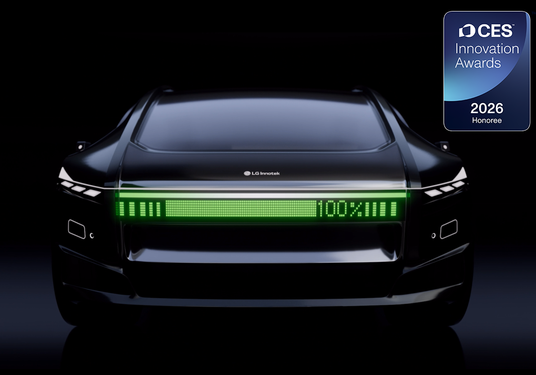 LG이노텍의 ‘초슬림 픽셀 라이팅 모듈’이 적용된 자율주행 콘셉트카 이미지 / LG이노텍