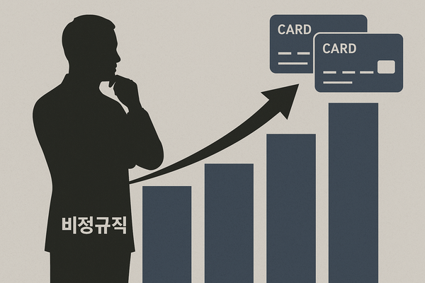 카드업권 수익성이 악화하는 가운데, 현대카드와 삼성카드 등 기업계 카드사가 비정규직 인력을 늘린 것으로 나타났다 / DALL-E