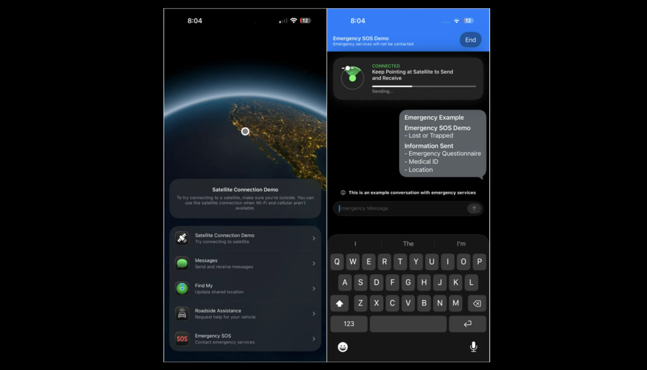 아이폰의 위성 기능 메뉴 / 마크 거먼