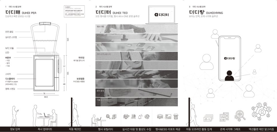 '더디'는 행사 전 과정을 종이나 폐기물 없이 운영할 수 있도록 설계돼 공공기관과 기업의 ESG 경영 실천은 물론, 반복적인 행사 준비 과정의 디지털 자동화를 지원한다. / 디자인네이티브