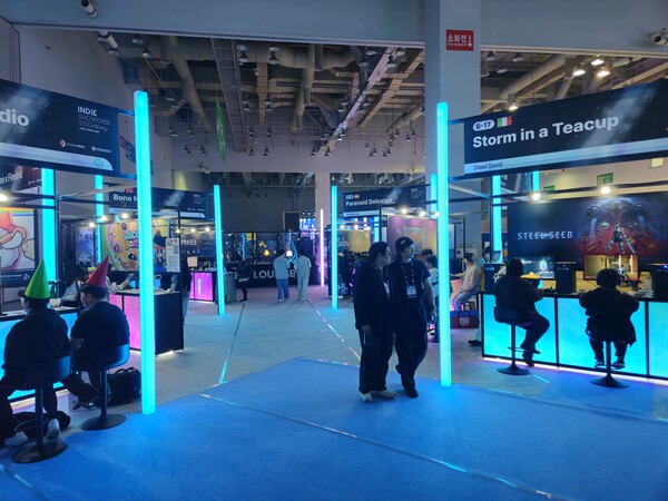 해외 게임사와 인디게임사가 모인 BTC 2관. 1관에 비해 비교적 한산한 분위기가 엿보인다. / 천선우 기자 